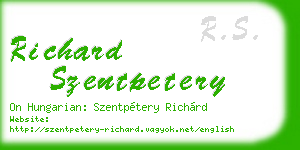 richard szentpetery business card