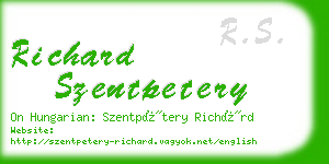 richard szentpetery business card